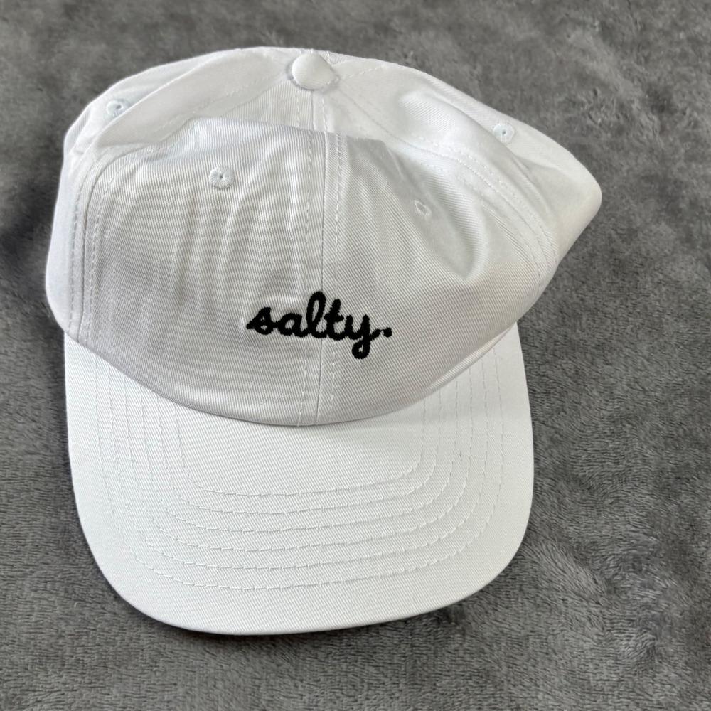 Dalix Salty Embroidered White Cotton Baseball Cap Dad Hat H-201-White NWT